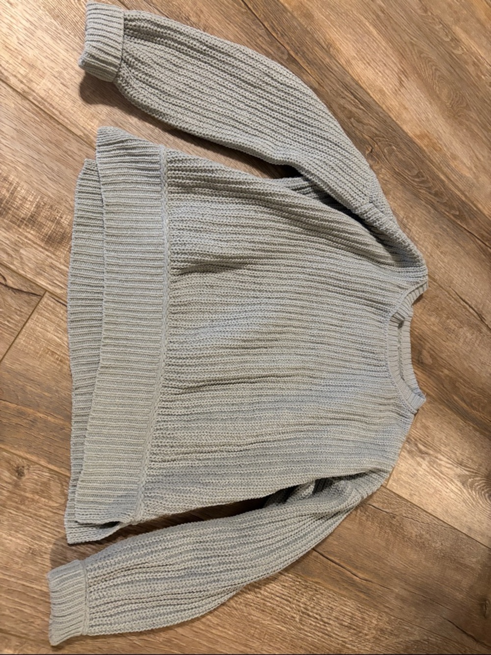 Aeropostale Light Gray Scoop Neck Ribbed Sweater